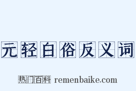 元轻白俗反义词是什么意思的图片